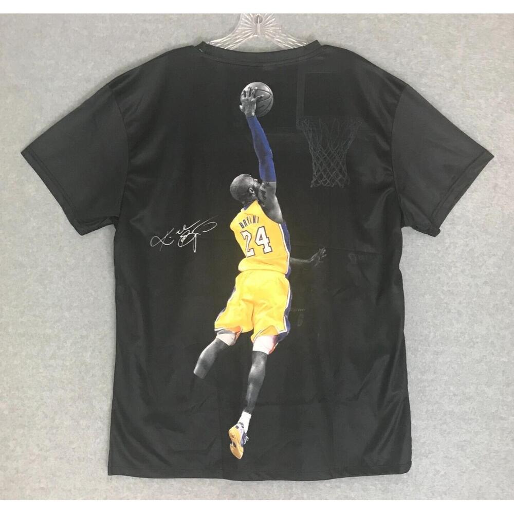 New Kobe Bryant Shirt Youth 3Xl 2-Sided Slam Dunk Graphic Black Short Sleeve